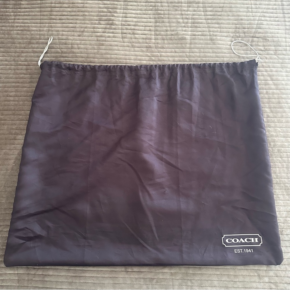 Coach Extra Large Brown Satin Drawstring Dust Bag